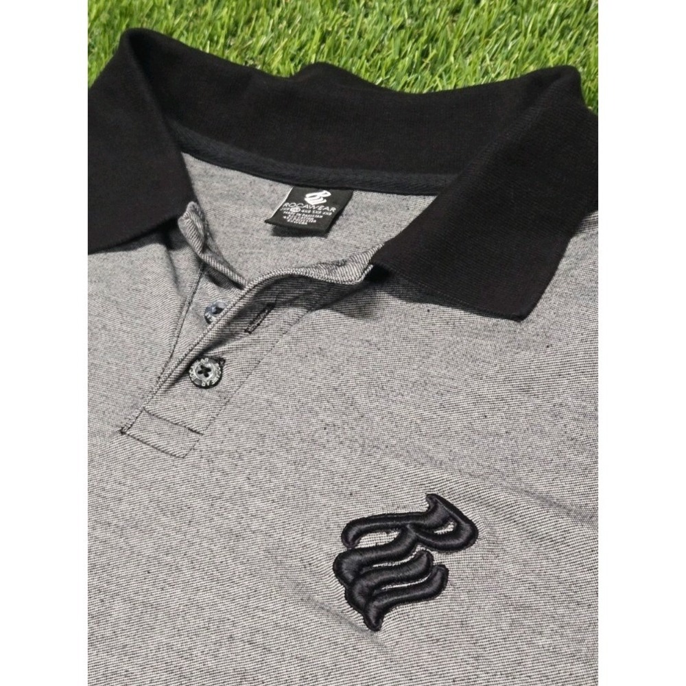 Rocawear Polo Shirt 3XB Big & Tall Gray Y2K Baggy Hip Hop Streetwear Embroidered